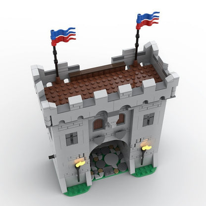 Modular Castle Gatehouse MOC Building Kit | Medieval Fortress Architecture - 2