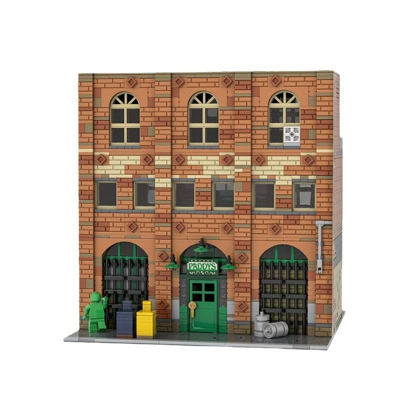 Modular Paddy's Pub MOC Building Kit for City Street Display - 4