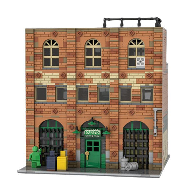 Modular Paddy's Pub MOC Building Kit for City Street Display - 5