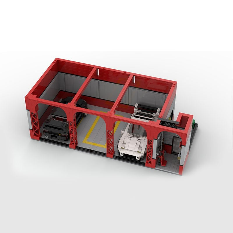 Modular Parking Lot MOC Building Kit | Modern City Display Scene - 2