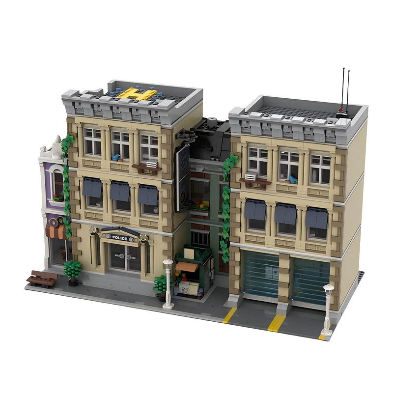 Modular Police Station Extension Building Kit | LEGO-Compatible MOC - 1