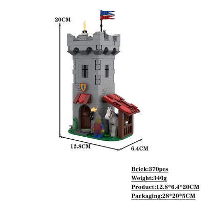 Modular Watchtower MOC Building Kit | Medieval Castle Tower Architecture - 4