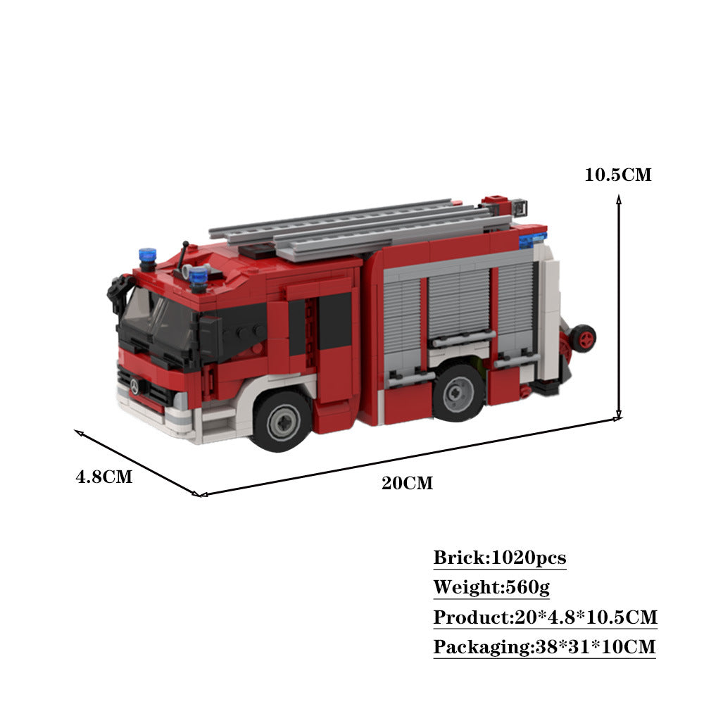 Munich Fire Truck HLF 20/16 Building Kit | LEGO-Compatible MOC - 4