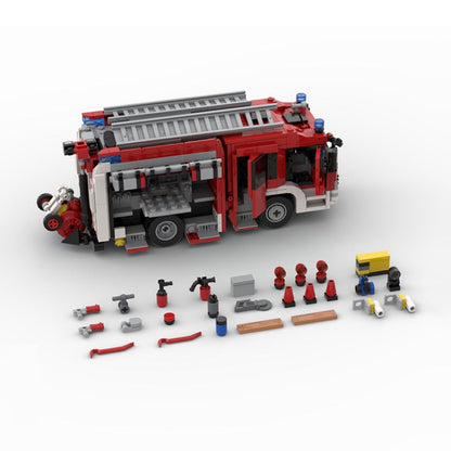 Munich Fire Truck HLF 20/16 MOC Building Kit | Rescue Vehicle Model - 2