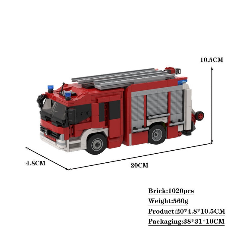 Munich Fire Truck HLF 20/16 MOC Building Kit | Rescue Vehicle Model - 4