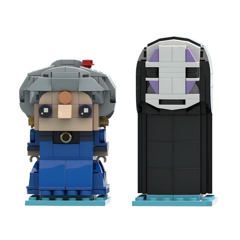 Mystical Spirit Bathhouse Duo Brickheadz Building Kit | LEGO-Compatible MOC - 1