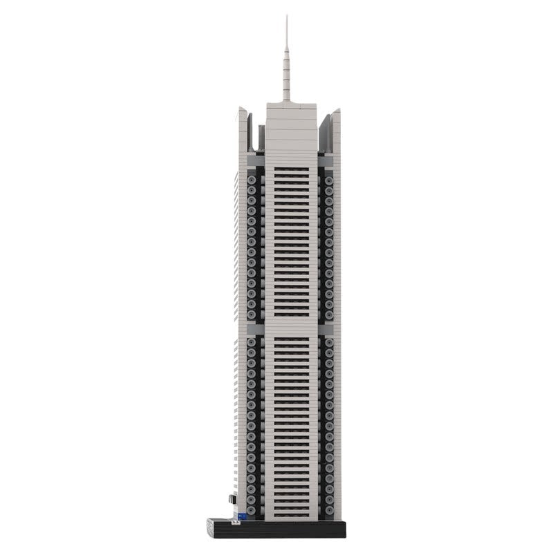 New York Midtown White Louver Tower 1:650 MOC Building Kit - 3