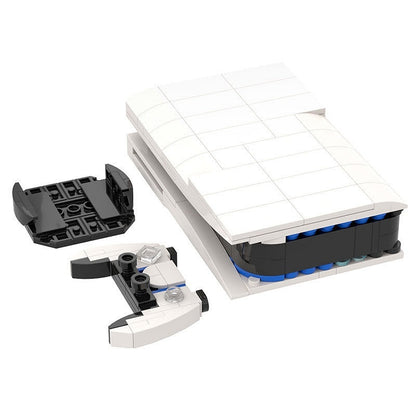 Next-Gen White Gaming Console MOC Building Kit | Modern Tech Display - 1