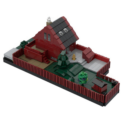 Norwegian Red Townhouse With Garden MOC Building Kit - 1
