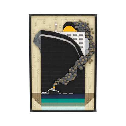 Ocean Liner Poster Building Kit | LEGO-Compatible MOC - 1
