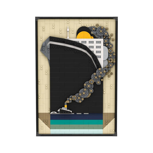 Ocean Liner Poster Building Kit | LEGO-Compatible MOC - 1