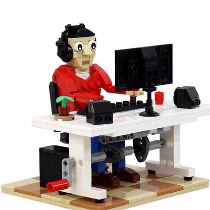 Office Worker Desk Diorama Building Kit | LEGO-Compatible MOC - 3