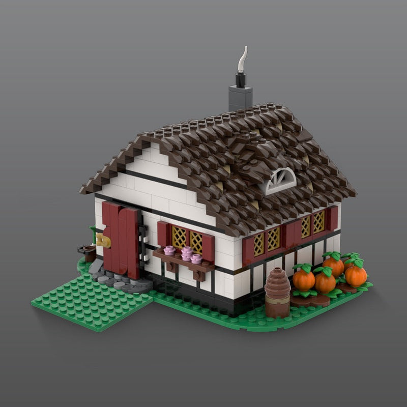 Old Medieval Farmhouse MOC Building Kit | Historic Village House Model - 2