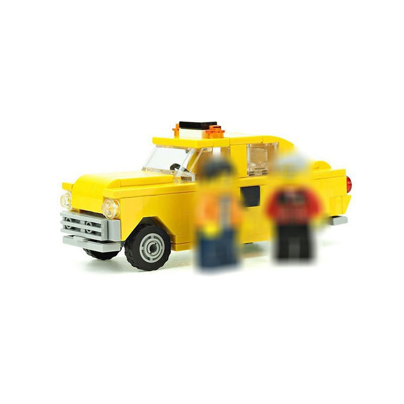 Old Taxi Cab MOC Building Kit | Classic Vintage Vehicle Model - 2