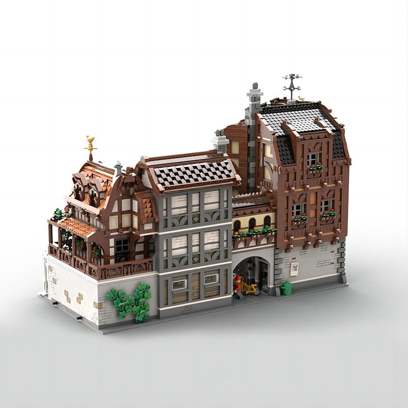 Old Town European MOC Modular Building Kit | Half Timber Architecture Model - 1