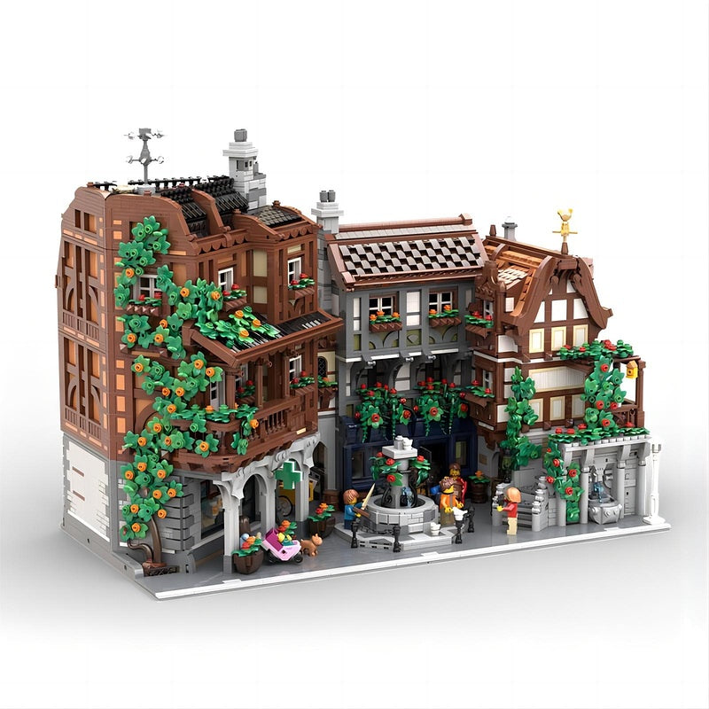 Old Town European MOC Modular Building Kit | Half Timber Architecture Model - 5