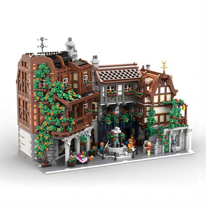 Old Town European MOC Modular Building Kit | Half Timber Architecture Model - 5