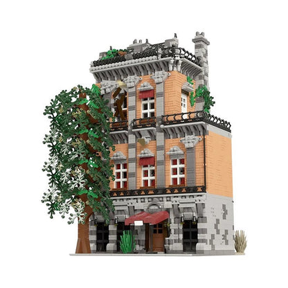 Old Town Hostel MOC Building Kit Vintage Street Architecture Model - 3