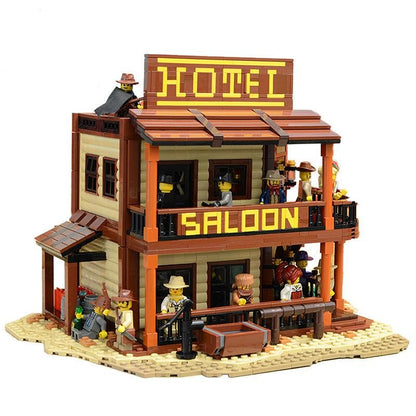 Old West Saloon & Hotel MOC Building Kit | Historic Town Architecture - 1