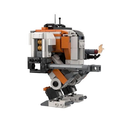 Orange Cannon & Flamer Combat Exosuit MOC Building Kit - 4