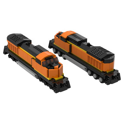 Orange Diesel Freight Locomotive MOC Building Kit - 3