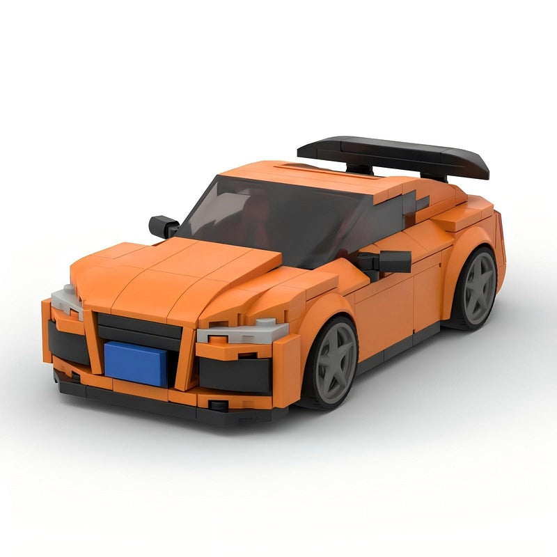 Orange German 2.5T Five-Cylinder Sports Coupe Building Kit | LEGO-Compatible MOC - 5