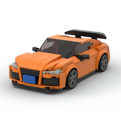Orange German 2.5T Five-Cylinder Sports Coupe Building Kit | LEGO-Compatible MOC - 5