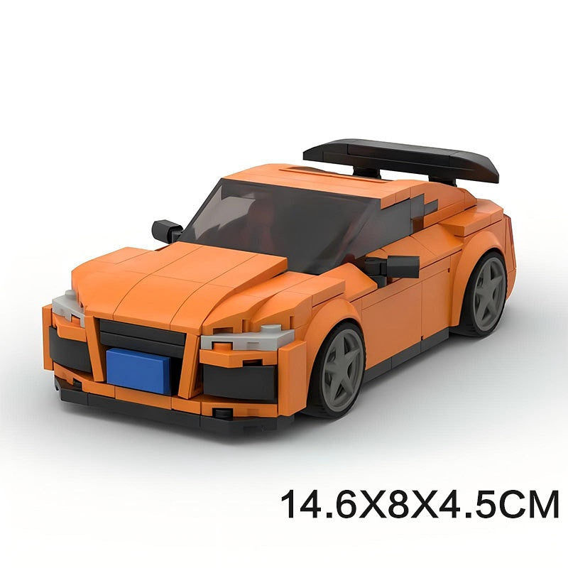 Orange German 2.5T Five-Cylinder Sports Coupe Building Kit | LEGO-Compatible MOC - 6
