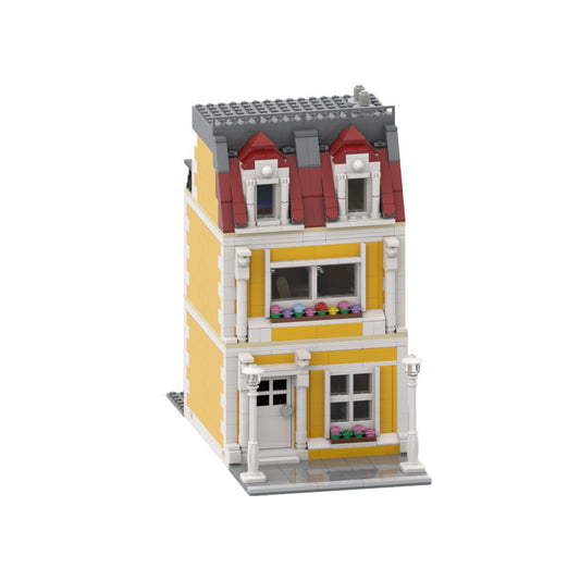 Orange House Building Kit | LEGO-Compatible MOC - 1
