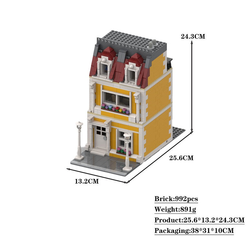 Orange House MOC Building Kit | Modern Residential Architecture Model - 4