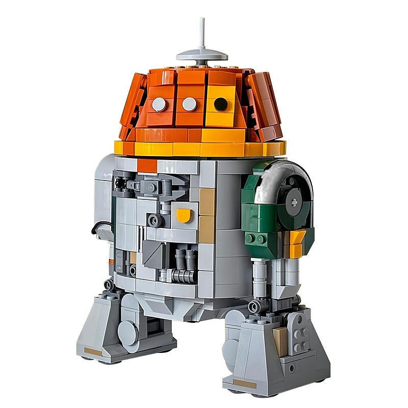 Orange Maintenance Droid MOC Building Kit | Futuristic Robot Character Model - 1
