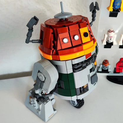 Orange Maintenance Droid MOC Building Kit | Futuristic Robot Character Model - 3