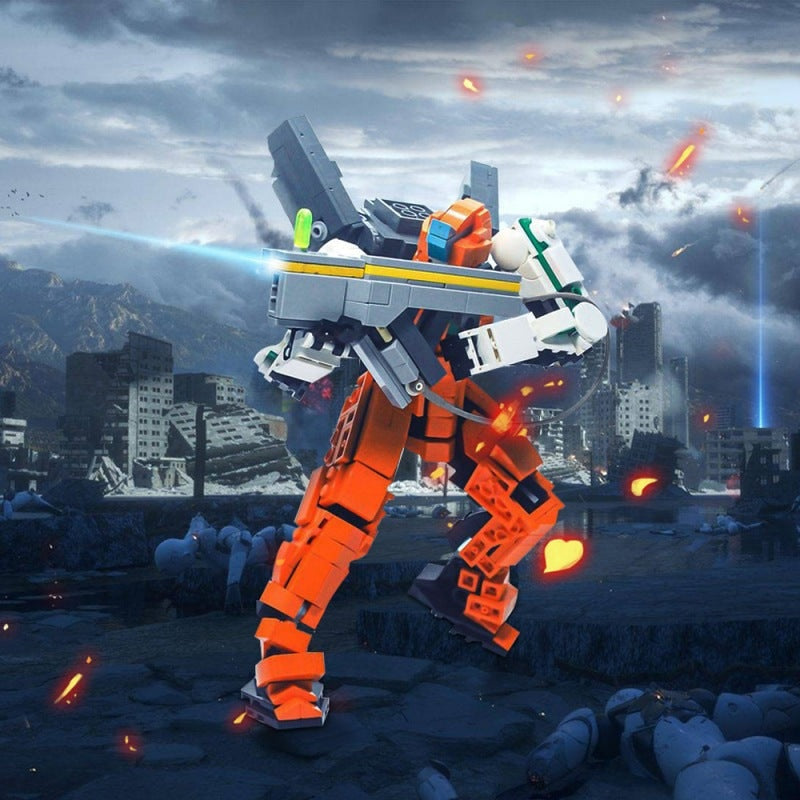 Orange Sentinel Mech MOC Building Kit | Futuristic Robot Model - 2