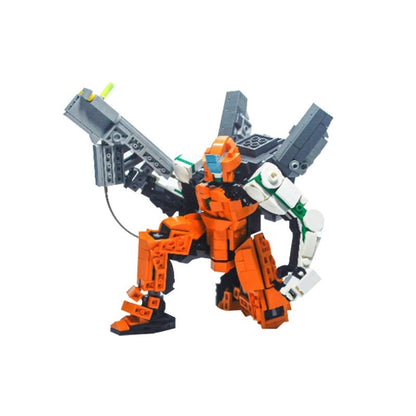 Orange Sentinel Mech MOC Building Kit | Futuristic Robot Model - 3