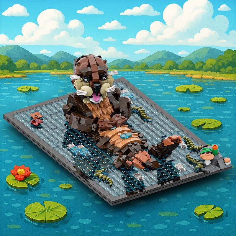 Otter MOC Animal Display Building Kit | Wildlife Model Set - 2
