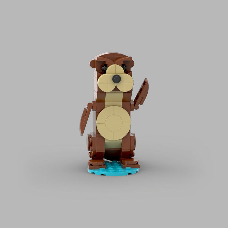 Otter MOC Animal Display Building Kit | Wildlife Model Set - 8