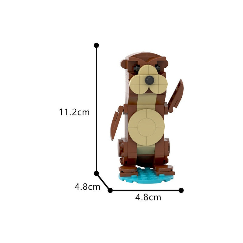 Otter MOC Animal Display Building Kit | Wildlife Model Set - 9