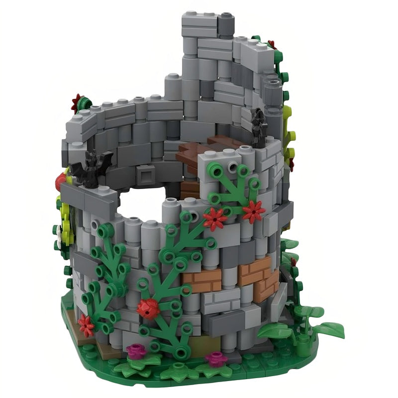 Overgrown Medieval Watchtower Ruin MOC Building Kit - 2