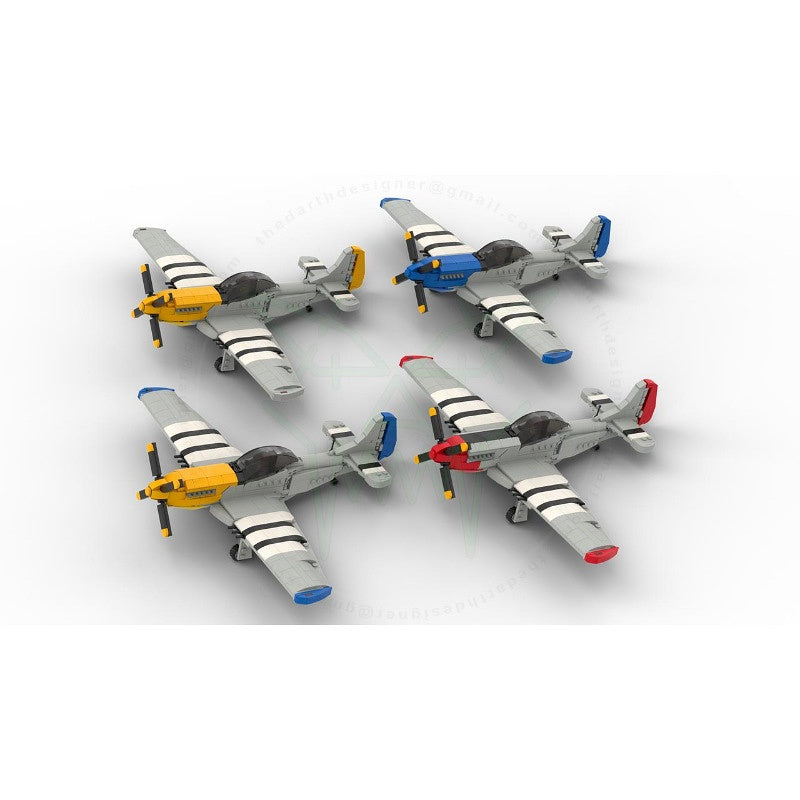 P-51 WWII Fighter Aircraft 1:35 Scale MOC Building Kit - 2