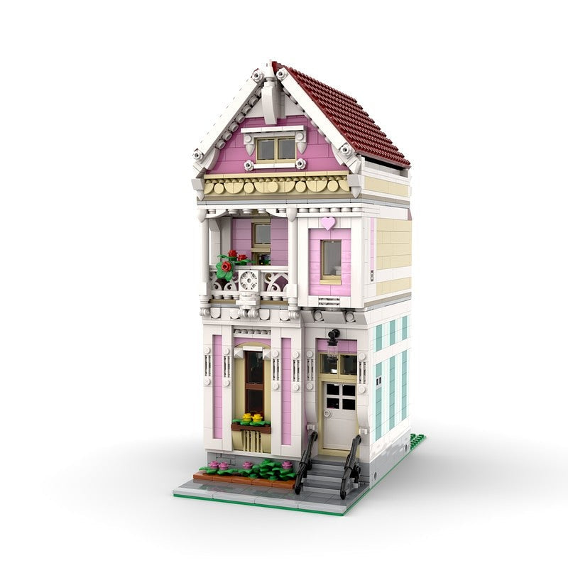 Painted Lady House MOC Building Kit | Colorful Victorian Architecture Model - 1