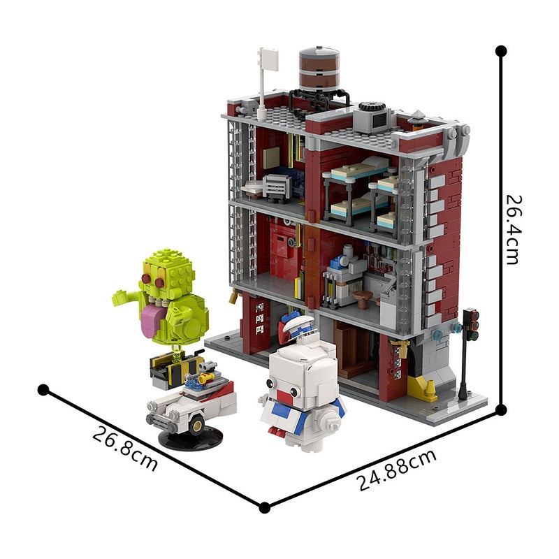 Paranormal Firehouse HQ Modular Building Kit | LEGO-Compatible MOC - 2