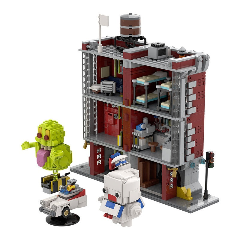Paranormal Firehouse HQ Modular Building Kit | LEGO-Compatible MOC - 6