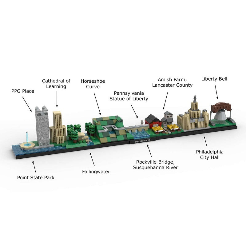 Pennsylvania Skyline MOC Building Kit | City Architecture Display Model - 2