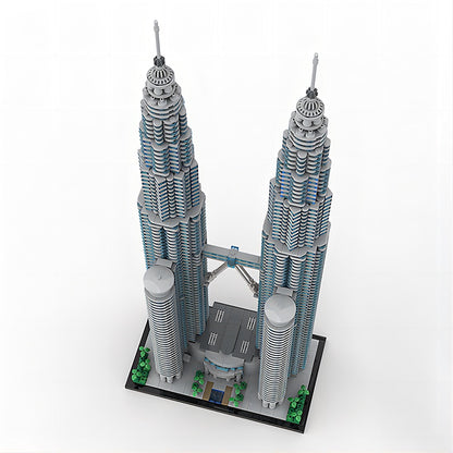 Petronas Twin Towers 1:800 MOC Skyscraper Building Kit - 1