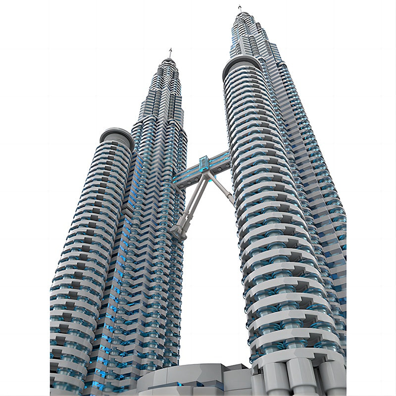 Petronas Twin Towers 1:800 MOC Skyscraper Building Kit - 2