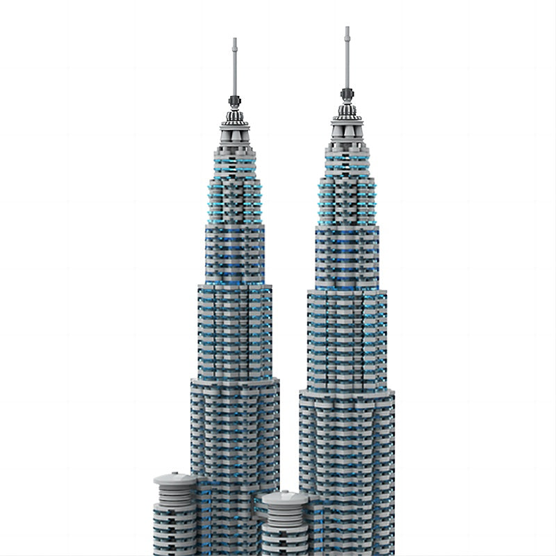 Petronas Twin Towers 1:800 MOC Skyscraper Building Kit - 5
