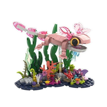 Pink Axolotl Building Kit | LEGO-Compatible Animal MOC - 4
