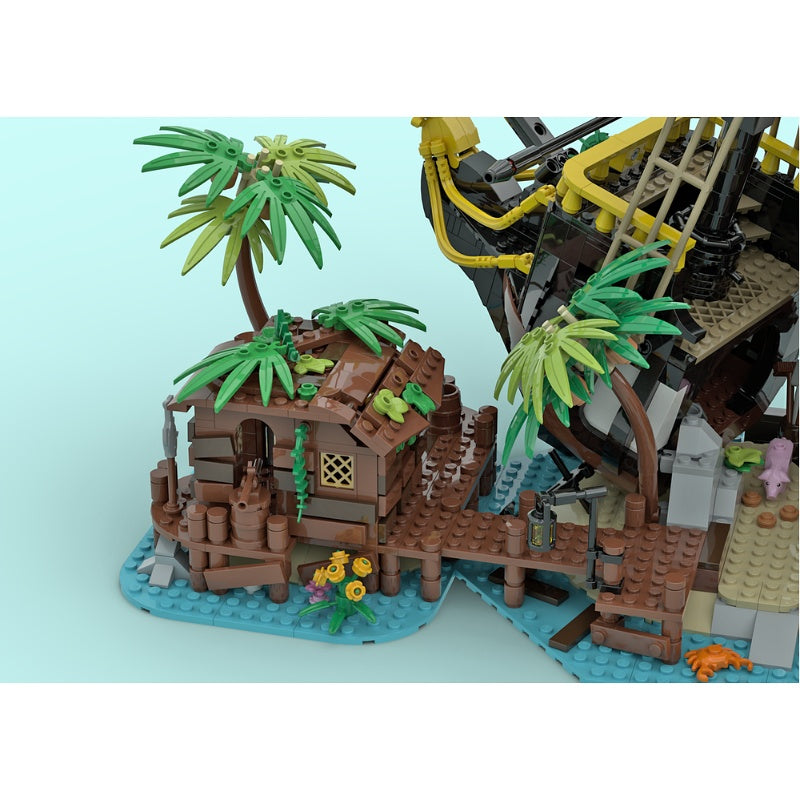Pirate Shed MOC Building Kit | Coastal Adventure Diorama Structure - 3