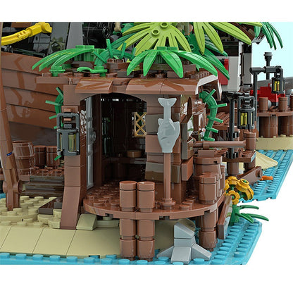 Pirate Shed MOC Building Kit | Coastal Adventure Diorama Structure - 4