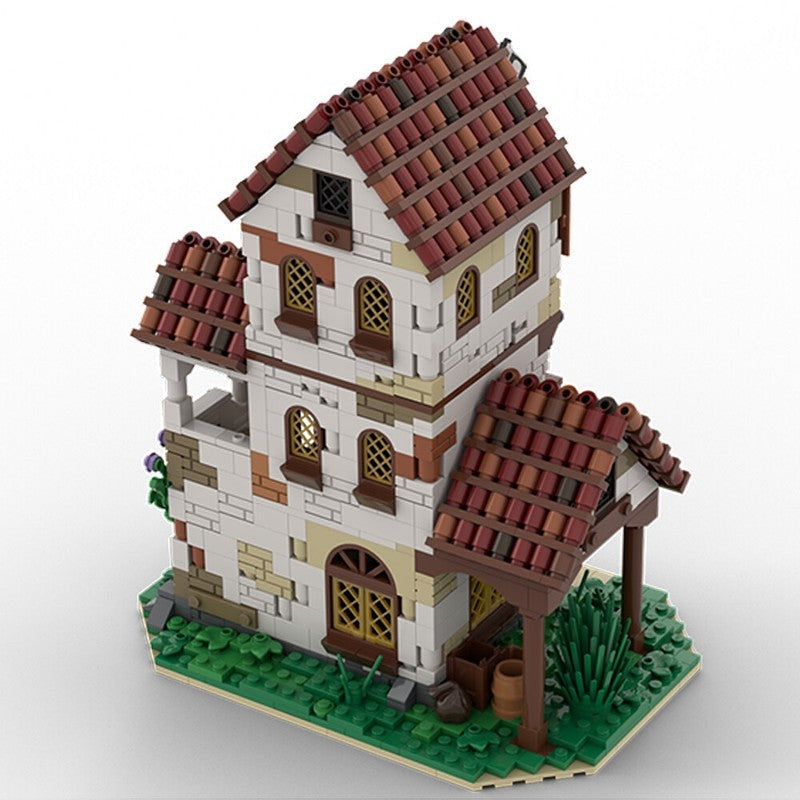 Pirates Inn MOC Building Kit | Medieval Harbor Tavern Display Model - 3